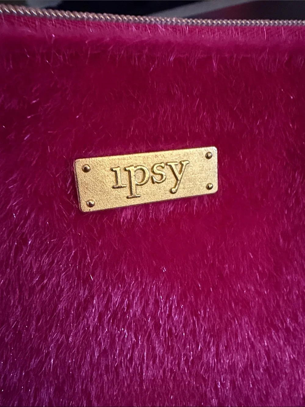 Ipsy Glam Bag December 2016 hot pink fuzzy faux fur